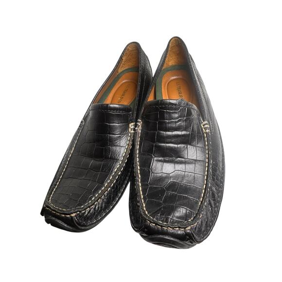 H.S. Trask Shoes Mens Size 10 Croc Embossed Driving Loafer Old Money Moc Leather - Picture 15 of 15